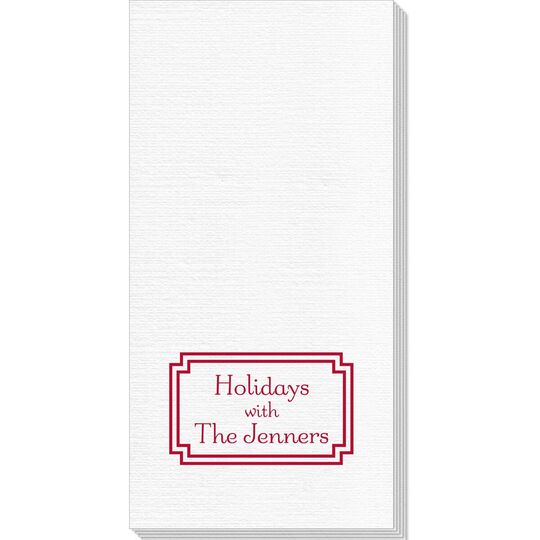 Your Text in Double Frame Deville Guest Towels